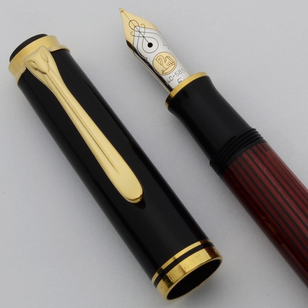 Vintage PELIKAN 400 Brown Tortoise Striped Fountain Pen - AS